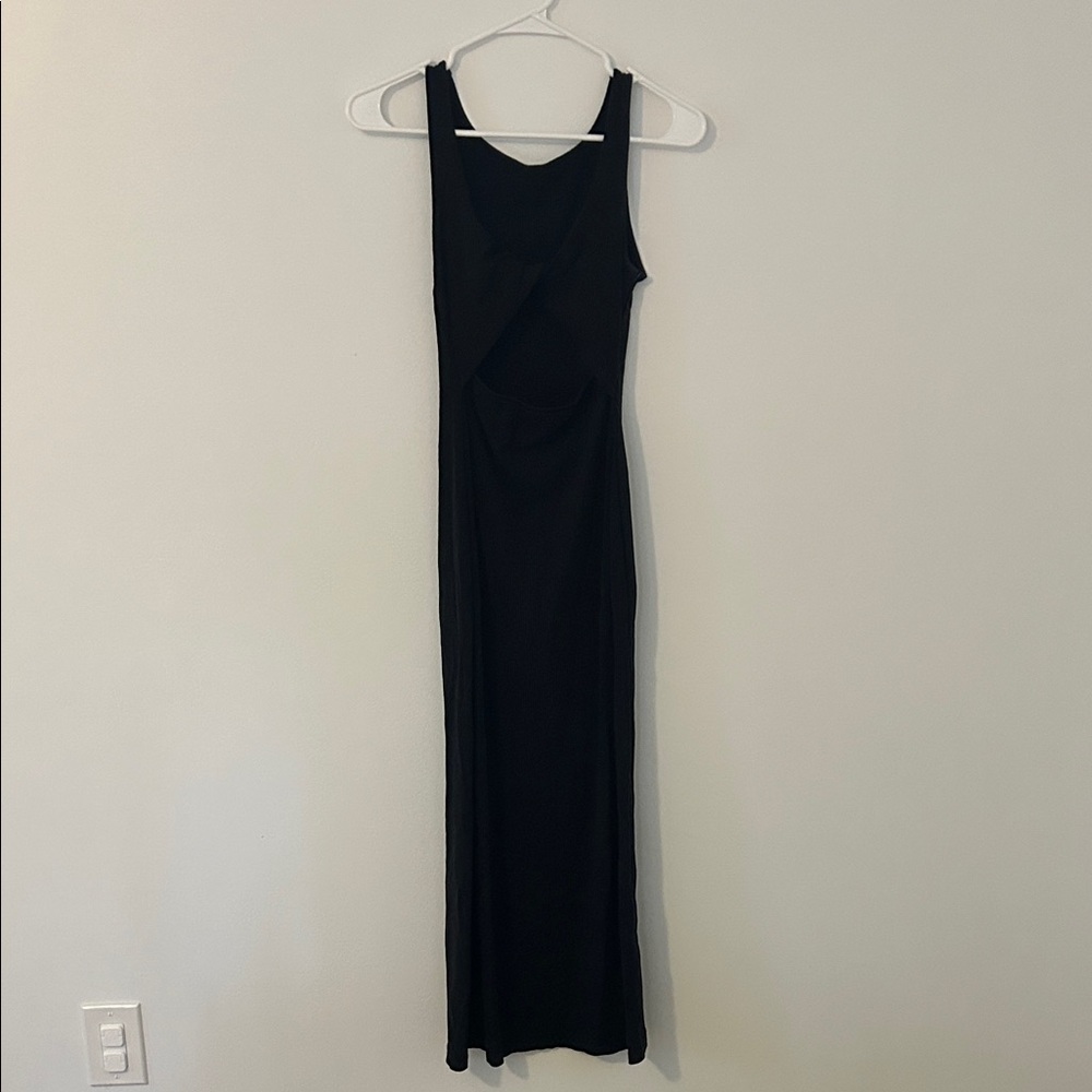 L*Space Classic Black scuba maxi dress with front cut out